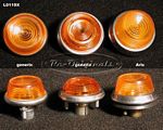 Side marker light, front, round 45mm, NOS,dished face, generic brand.  Three holes to mount, 2 for the studs, one for the light bulb holder - L0119X