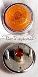 Side marker lights, front, amber, NOS, Carello, 45mm diameter, flat face style - L0178X