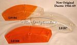 Turn signal lens, front, white/amber, NOS, Carello, right side - L0188