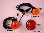 L0361 Side marker lights, NOS, complete Carello, slight dish.