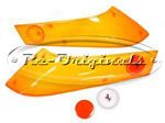 L0431 Turn signal lens, front.  A brilliant new manufacture, very high quality.  Specify all amber or clear and amber and whether plain reflector or style with prancing horse.  Priced per pair.  Ferrari Daytona