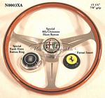 Steering wheel, Nardi Classic, original mahogany style with black accent on face.  390mm diameter with 7/8 grip.  Fits most any car, requires the proper hub, slight dish, slot in spokes - N0003XA