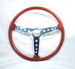 N0040X Steering wheel, wood, Hellebore, new manufacture from Italy.  A really accurate example.  Has seven screws to hold it to the hub.  Hubs and horn buttons are available separately.  Original to the Alfa GTA, will fit any 105 car.