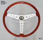 Steering wheel, wood, Hellebore, completely new, with hub and newly manufactured horn button.  A work of art from Italy.  Miraveglioso! - N0055