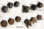 Ignition switch, SIPEA or MARELLI, NOS, old style using nail type key, OFF plus 3 positions, comes with or without small red window at 12:00 that functions as a generator light. - N0085X