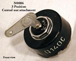 Ignition switch, SIPEA or MARELLI, NOS, old style using nail type key, OFF plus 3 positions, has 2 lateral ears for mounting - N0086X