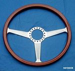 Steering wheel, wood, original style with slight dish, made by Momo of Italy.  Same as number N0166X, except without hub, horn button and hardware. - N0166XB