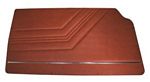 Door panels: 1 horizontal chromed plastic strip near bottom, with correct heat-stitched ribs below and following arm rest pattern near middle of door panel, made on  original dies, tan (#20094). - U0019
