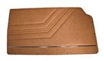 Door panels: 1 horizontal chromed plastic strip near bottom, with correct heat-stitched ribs below and following arm rest pattern near middle of door panel, made on original dies, mottled Ivory (#20054). - U0019M