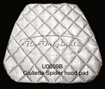 Hood pad, silver mylar type material, properly shaped, padded and sewn, ready to install.  For use under hood. - UAA009B